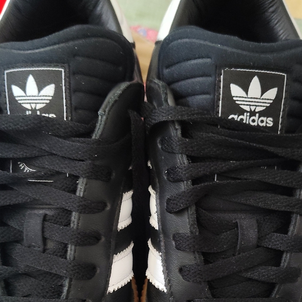 Samba XLG Sadidas Black Leather & Suede Sneakers with White Stripes and Gum Sole - Picture 11 of 11